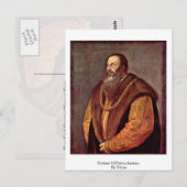 Carte Postale Portrait De Pietro Aretino. Par Titien (Devant / Derrière)