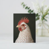 Carte Postale Portrait de poulet tacheté (Debout devant)