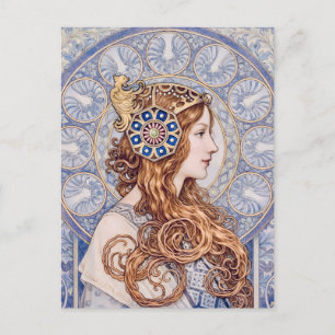 Carte Postale Portrait de Reine Art Nouveau