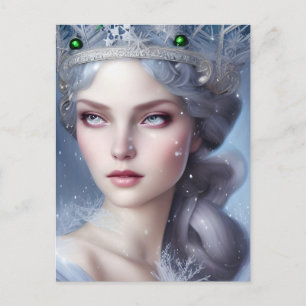 Carte Postale Portrait de Reine Magique d'Hiver