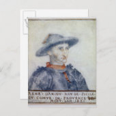 Carte Postale Portrait de René I Duc d'Anjou (Devant / Derrière)
