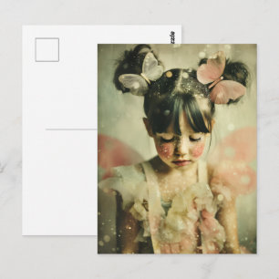 Carte Postale Portrait de rêve d'enfant   Chuchotement de papill