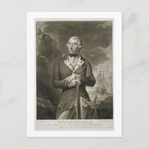 Carte Postale Portrait de Richard Kempenfelt (1718-82) Arrière-A