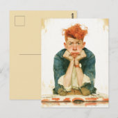 Carte Postale Portrait de rousse mélancolique (Devant / Derrière)
