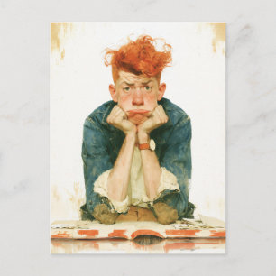 Carte Postale Portrait de rousse mélancolique