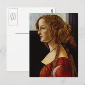 Carte Postale Portrait de Simonetta Vespucci par Botticelli (Devant / Derrière)