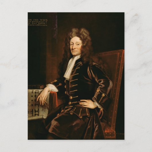 Carte Postale Portrait de Sir Christopher Wren 1711 (Devant)