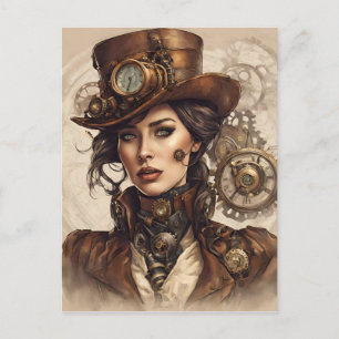 Carte Postale Portrait de Steampunk victorien d'une femme