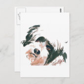 Carte Postale Portrait de Tibétain Terrier (Devant / Derrière)