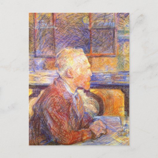 Carte Postale Portrait de Vincent Van Gogh par Toulouse-Lautrec (Devant)