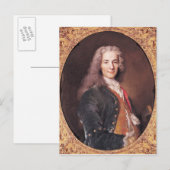 Carte Postale Portrait de Voltaire 23 ans, 1728 (Devant / Derrière)