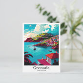 Carte Postale Portrait de voyage vintage des Caraïbes Grenade (Debout devant)