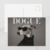 Carte Postale Portrait de Whippet de Luxe (Devant / Derrière)