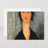 Carte Postale Portrait de Woman Modigliani (Devant / Derrière)