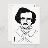 Carte Postale Portrait d'Edgar Allan Poe (Devant / Derrière)