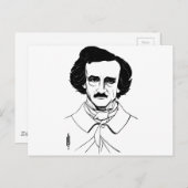 Carte Postale Portrait d'Edgar Allan Poe (Devant / Derrière)