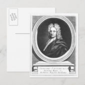 Carte Postale Portrait d'Edmond Halley (Devant / Derrière)