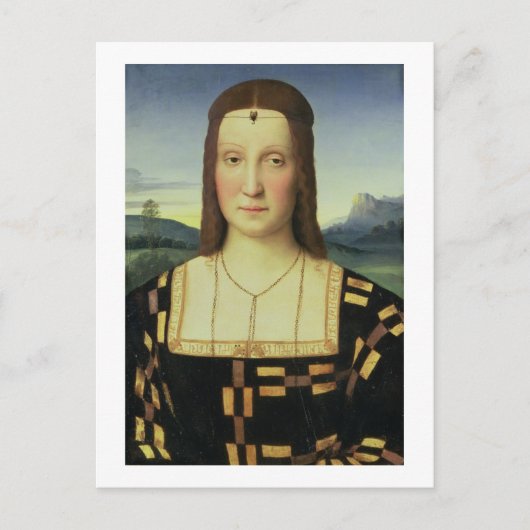 Carte Postale Portrait d'Elizabeth Gonzaga, c.1504 (oil on pane (Devant)