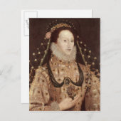 Carte Postale Portrait d'Elizabeth I c.1575-80 (Devant / Derrière)