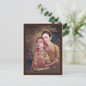 Carte Postale Portrait Des Filles Du Peintre Avec Un Chat (Debout devant)