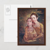 Carte Postale Portrait Des Filles Du Peintre Avec Un Chat (Devant / Derrière)