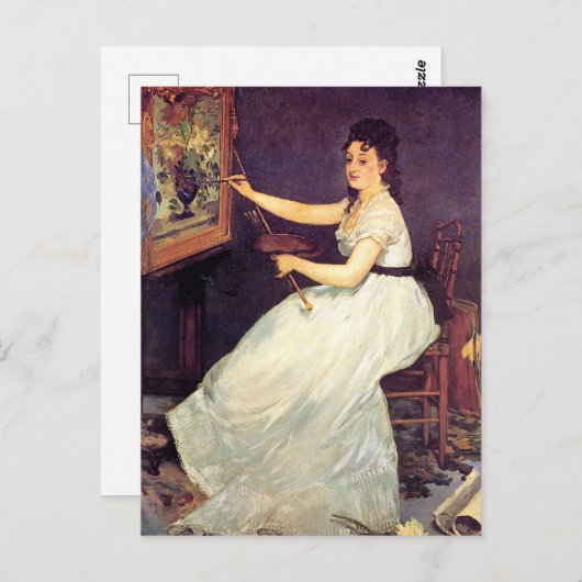 Carte Postale Portrait d'Eva Gonzales (Devant / Derrière)