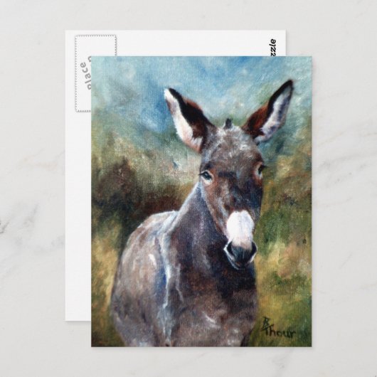Carte postale Portrait Donkey (Devant / Derrière)