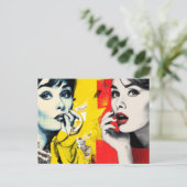 Carte Postale Portrait double art pop  (Debout devant)