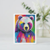Carte Postale Portrait d'ours coloré (Debout devant)