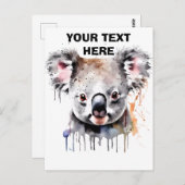 Carte Postale Portrait d'ours koala (Devant / Derrière)