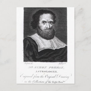 Carte Postale Portrait Dr Simon Forman gravé par Godfrey