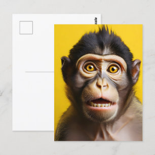 Carte Postale Portrait drôle de singe