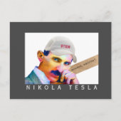 Carte Postale Portrait drôle de Tesla (Devant)