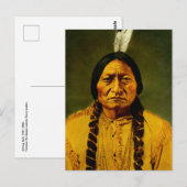 Carte Postale Portrait du chef amérindien Lakota Sioux Sitting B (Devant / Derrière)