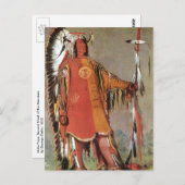 Carte Postale Portrait du chef indien Mato-Tope par George Catli (Devant / Derrière)