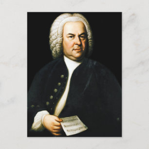 Carte Postale Portrait du grand compositeur Bach