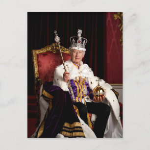 Carte Postale Portrait du King Charles III Buckingham Palace