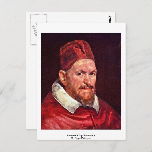 Carte Postale Portrait Du Pape Innocent X Par Diego Velázquez (Devant / Derrière)