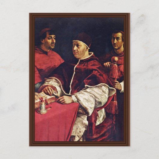 Carte Postale Portrait Du Pape Léon X Avec Ses Cousins Par Raffa (Devant)