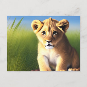 Carte Postale Portrait d'un bébé lion animal