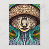 Carte Postale Portrait d'un champignon avec des caractéristiques (Devant)