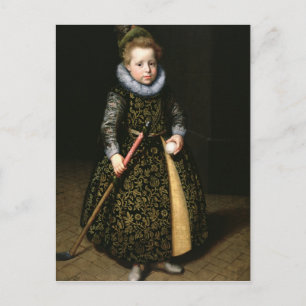 Carte Postale Portrait d'un garçon de quatre ans avec club et