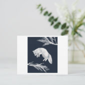 Carte Postale Portrait d'un Renard arctique avec une branche bla (Debout devant)