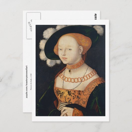 Carte Postale Portrait d'une dame, c.1530 (Devant / Derrière)
