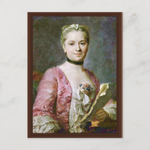 Carte Postale Portrait D'Une Dame De Maurice Quentin De La Tour