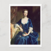 Carte Postale Portrait d'une dame en robe de velours bleu (huile (Devant)