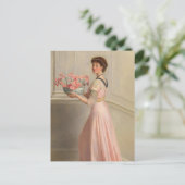 Carte Postale Portrait d'une dame en rose (Debout devant)