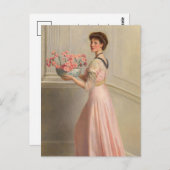 Carte Postale Portrait d'une dame en rose (Devant / Derrière)