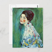 Carte Postale Portrait d'une dame par Gustav Klimt (Devant / Derrière)