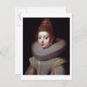 Carte Postale Portrait d'une dame, said to be Marguerite de Valo (Devant / Derrière)